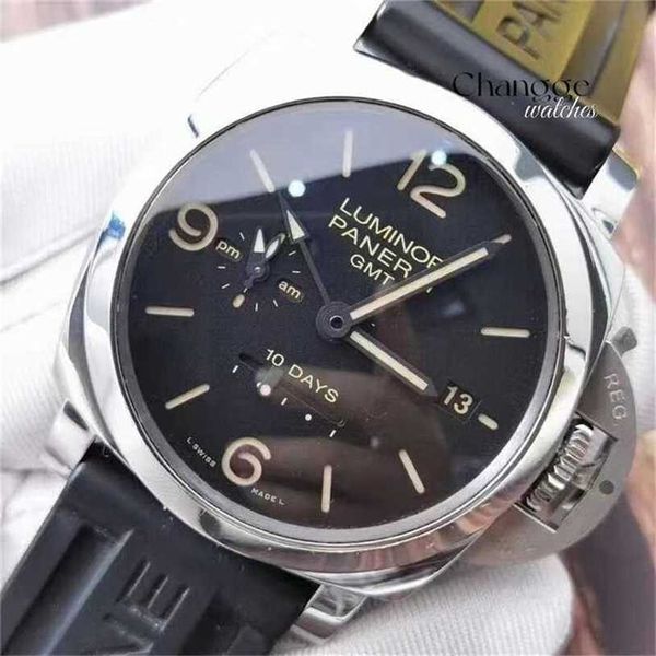 Мужские часы Спортивные водонепроницаемые кварцевые кожа роскошные запястья Watch Penerei Lumino Series PAM00533 Автоматические механические мужские часы 44 мм Полный сет Средняя цена детали