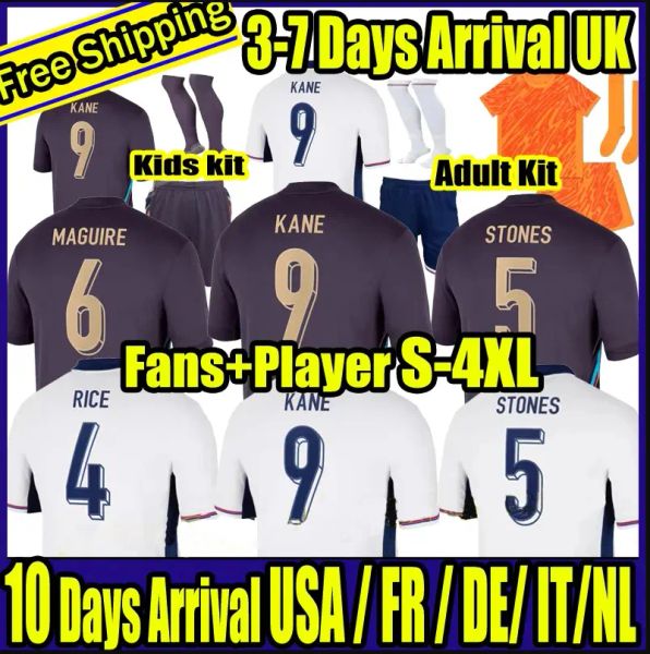 S-4xl 24 25 Maglie da calcio Euro Cup Inghilterra Kane Sterling Grealish Mount Bellingham Saka Trippier National Team Football Men Kids Full Kits Z 4.30