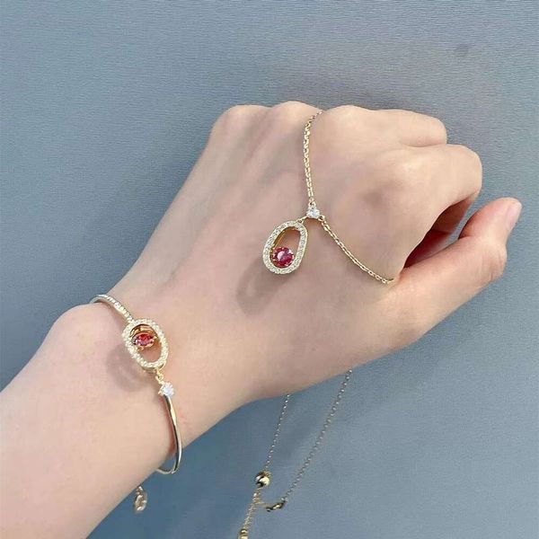 Swarovskis Halskette Designer Frauen Original Qualität Luxus Mode Kristall New Jumping Heart Red Bohnen Halskette Damen Rot Diamant Acacia Bohnen Dynamische Kragenkette