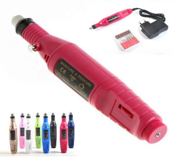 Forma de caneta 20000rpm acrílico gel elétrico unhas de perfuração de pedicure manicure arile bits 6 bits de unhas profissionais unhas e4362397