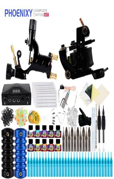 Kit de tatuagem completa 1 máquina rotativa 1 máquinas de tatuagem Conjunto de tinta de tinta para alimentação de alimentação Ferramentas de arte do corpo Definir maquiagem permanente24715149338