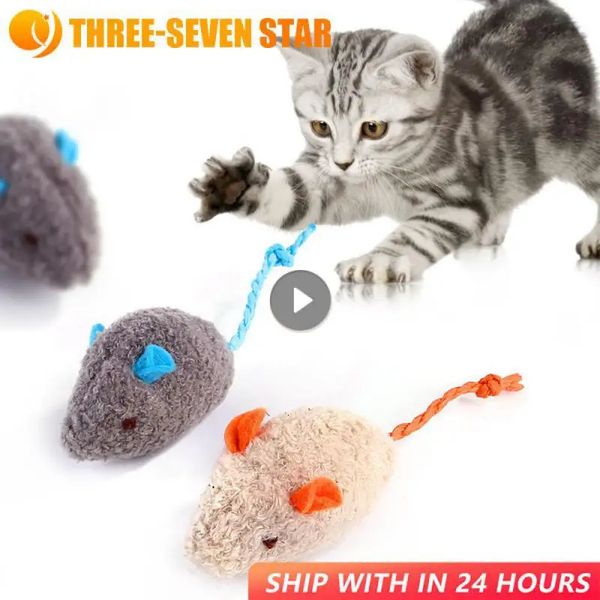 Pet Toy Catnip Mäuse Katzen Spielzeug Spaß Plüsch Maus Katzenspielzeug für Kätzchen Bunt niedliche Plüsch Interaktiver falscher Maus Pet Cat Accessoires 240429