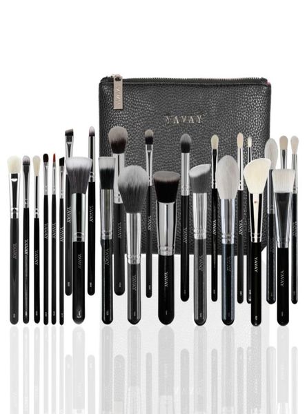 Yavay 25pcs Pennelli Makeup Brushes Definir Mistura Profissional Premium Artista Yavay Leather Bag Make Up Brush Tools Kit7287791