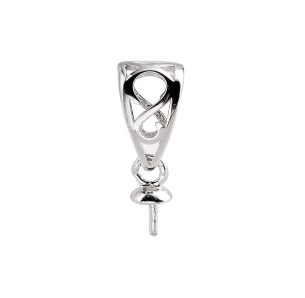 Pingente Bail Pearl Configurações de jóias finas Diy S925 Conector Small Charme 925 Sterling Silver 10 peças9895604