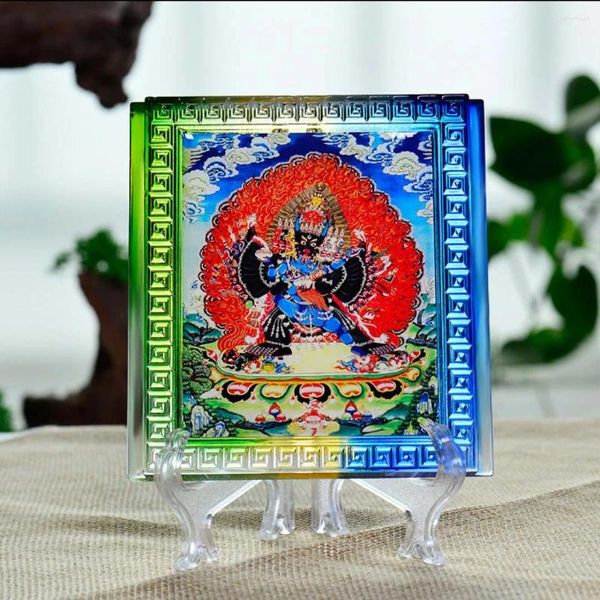 Estatuetas decorativas boas # # atacado budista suprimentos templo altar de altar de cristal yamantaka da wei de jin gangue buddha ornament estátua