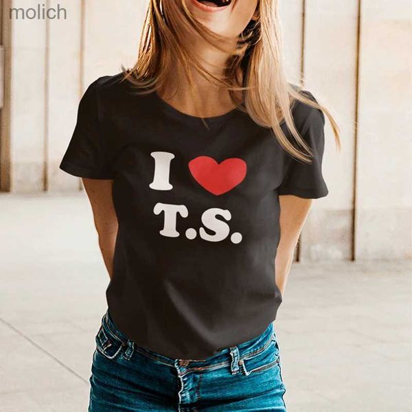 Kadın T-Shirt I Lovy TS T S EĞLENCELİ BAĞLANTI ENTİ GOTİK GİYİM YAZ MODA O-YEŞTİRME BAŞLARI T-SHIRT Y2K Grafik T-Shirt Konser Lover T-Shirtwx