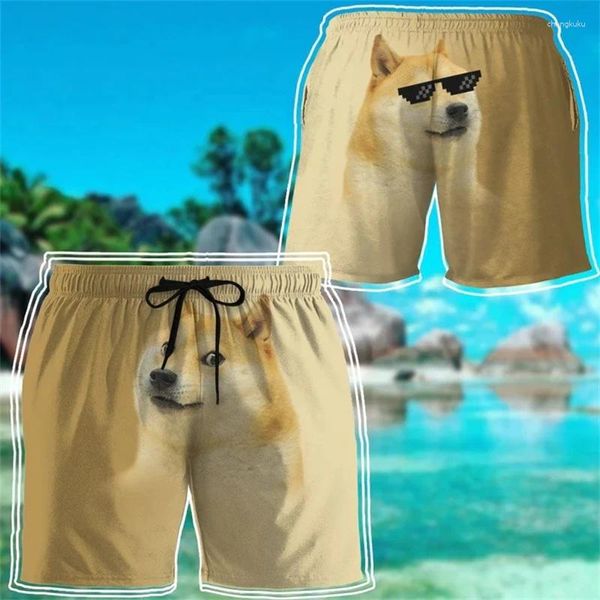 Herren Shorts 3D Print Funny Dog Beach Street Hip Hop Cool Designs Grafik Sportswear Fitnessstudio Trunks Eis Hawaii Badeanzug 4xl