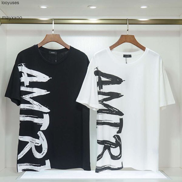 Мужская футболка дизайнер рубашек Amiiriis t Mens Fashion Brand Tshirt с коротким рукавом, пусть G16L
