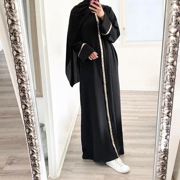 Ethnische Kleidung Frauen Eid Abaya Dubai Bescheidener Truthahn Muslim Langes Kleid Arabische Paillette Islamische Kleider Abendpartykleid Marokkanische Kaftan