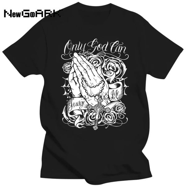 2024 masculino roupas urbanas tee cholo mexicano chicano virgem mary art mass só Deus pode julgar a camisa masculina roupas 240425