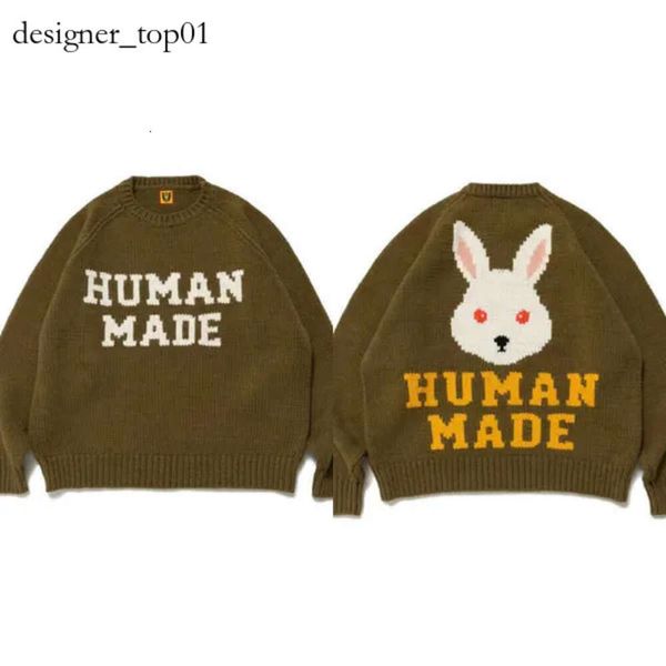 Human Made Brand Designer Hoodie suéteres masculinos grandes humanos Make suéteres masculinos 1 1 1 coelho