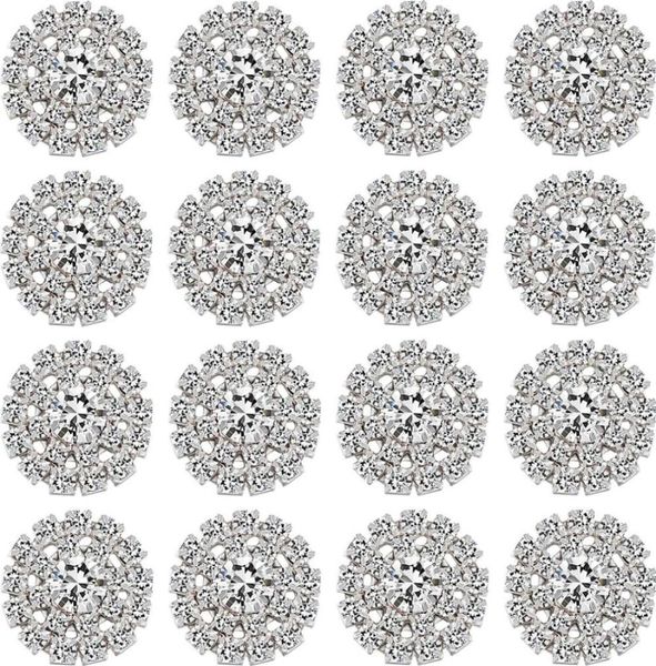 50 peças Rhinestone enfeites de prata de prata de jóias de jóias de jóias Button Button Acessório para jóias DIY Fazendo Wedd1355809