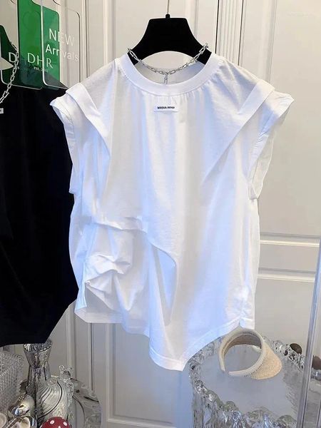 Magliette da donna grafica grafica bianca bianca oversize di oversize irregolare t-shirt cotone in cotone ropa mujer y2k vestiti coltivate grunge top