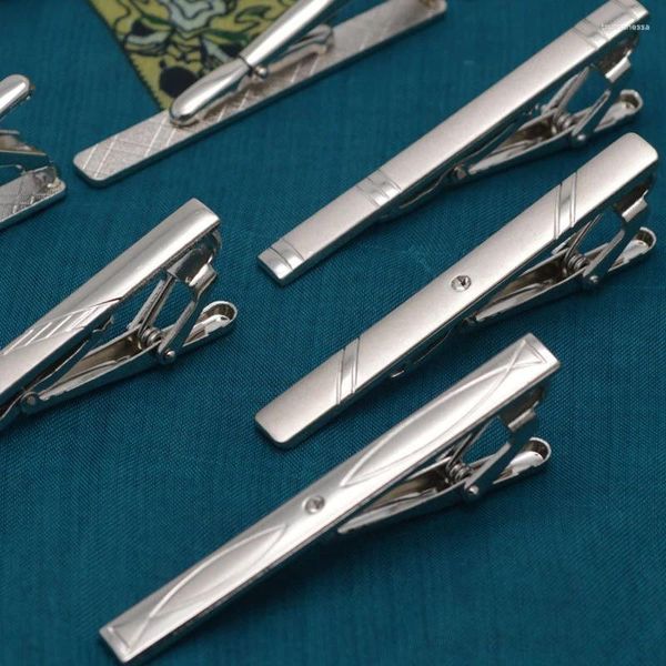 Bow Gine Men's Formal Silver Tie Clap Bar Class Fashion Simple Business Killar Jewelry Fitting галстук оптом