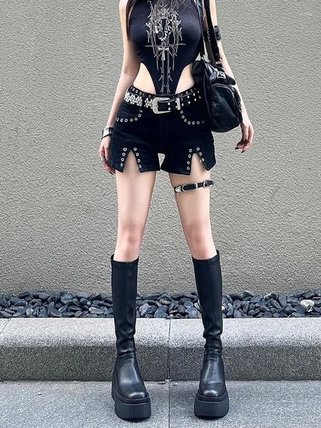 Shorts femminile Donna Dark Academia Bassa vita Trashy Y2K denim grunge jean goth pantaloni streetwear sexy gyaru cyber punk kpop