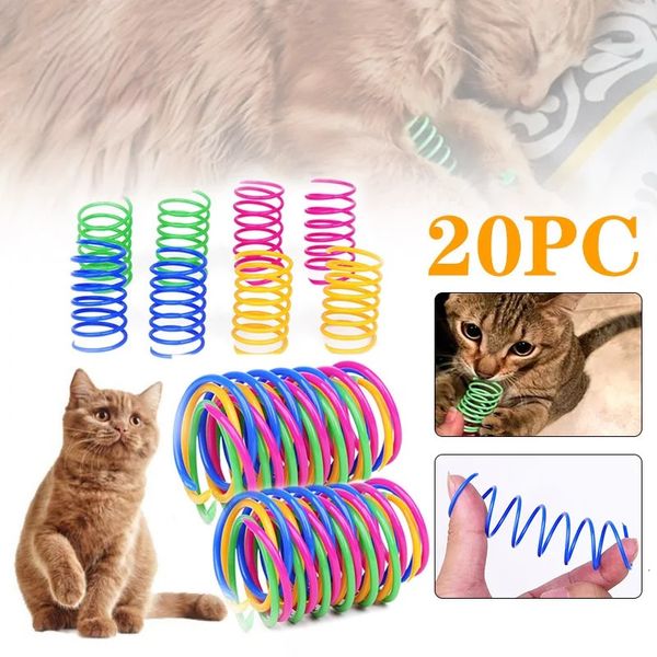 Kitten Coil Spiral Springs Toys de gato interativo gato gato brinquedo de primavera colorida fontes de gato gato pet pet produtos 240429