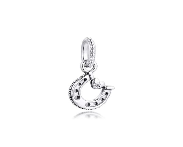 Viel Glück Horseshoe Dangle Charms 925 Sterling Silber Perlen Fit Armband Halsketten Charme Perlen Anhänger für Schmuck DIY MACHEN 79917031831