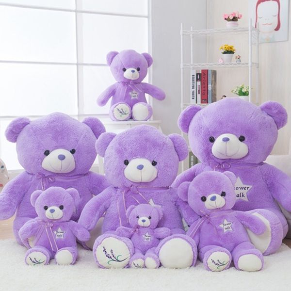 Purple Lavender Bear Plush Toy Cuddle Bear Teddy Bear Clate Doll Girls День рождения рождественский подарок Qixi
