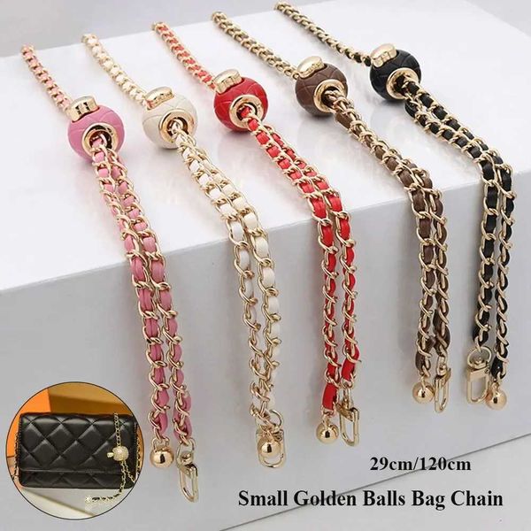 Schlüsselanhänger Lanyards Neue Goldene Kugel Kette Ersatz Schultergurt Nicht verblassende Kette Einstellbare Länge Schultergurtbeutel Kette High -End -Schultergurt Q240429