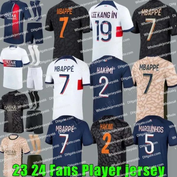 24 25 Maglie calcistica Dembele Barcola Maglie Maillot Kit MBAPPE 2024 2025 Hakimi Zaire-Emery Muani Ramos 4th Men Kids Enfants Set Shirts S Marquini