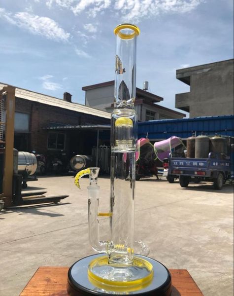 Novo design de 21 polegadas amarelo big stick árvore de garfo Bong Bong Smoker Tobacco Tobacco Oil com tigela de 19 mm e entrega6222762