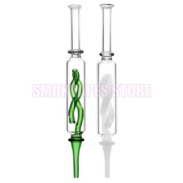 Rauchen farbenfrohe verdrehte innere Kühlglasrohre Filter Coil Handpipes Zigarettenhalter Bubbler Dabber -Spitzen tragbare Wasserrohröl Strohrohr