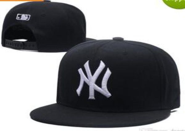 2018 New Black Classic Hat Hat Bone Bone Outdoor NY Baseball Cap Fashion Regolable Cappelli Snapback Cappelli sportivi UNISEX per uomini Donne Casque9374199