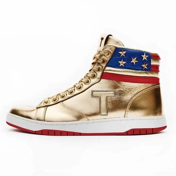 T Trump tênis de basquete Sapatos casuais The Never Surrender High-Tops Designer 1 TS Running Gold Gold Custom Men Outdoor Sneaker Comfort Sports Sports Trendy Lace-up F01