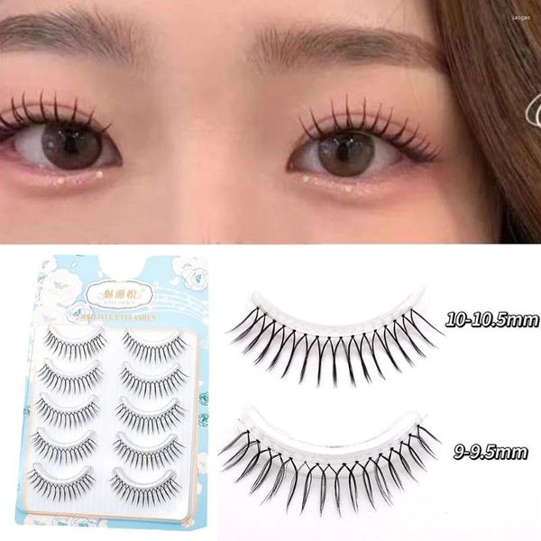 Falsche Wimpern 5 Paare koreanische Wimpern Natürlicher Look Künstlicher klarer Stamm U-förmige handgefertigte Wimpern Daily Eye Make-up-Werkzeuge