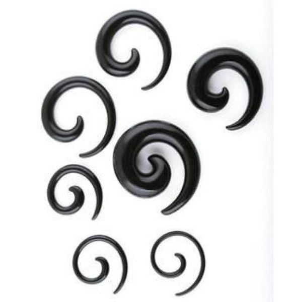 Túnel da orelha P31 100pcs mistura 8 tamanho preto acrílico jóias de jóias espiral Ear plug64649777