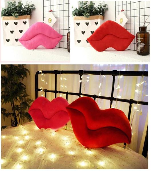 Labbra rosa creative a forma di forma cuscino casa cuscino decorativo cuscino divano cuscini in vita decorazione tessile decorazione valentino regalo8100304