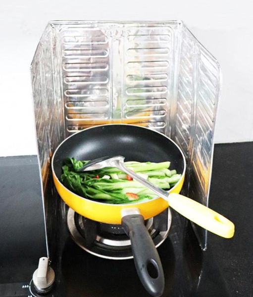 Fritar a frigideira de pan de óleo de respingo de proteção contra cobertura do fogão a gás Anti Splatter Shield Guard Divisher Baffle Ferramentas de cozimento Acesso3142767