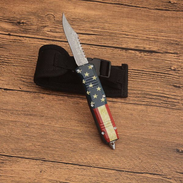 Offerta speciale Offerta di piccole dimensioni C07 Coltello tattico automobilistico Damasco Steel Hell Blade Zn-al Legato in lega EDC Knife tasca