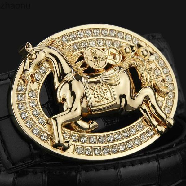 Gürtel Fashion Horse Buckle Designer Gürtel Männer hochwertige echte Leder Luxus Taillengurt klassische schwarze lässige männliche Kuhlädengürtel xw xw