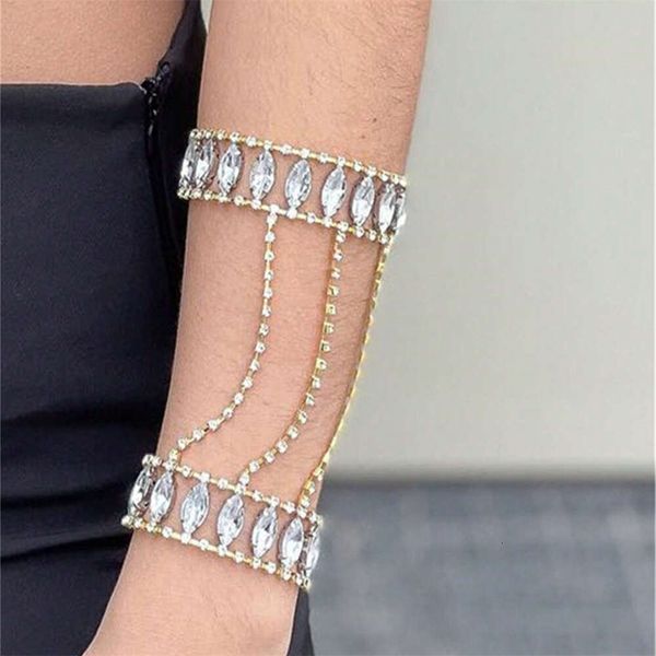 Acessórios para figurinos 1pc Sexy shiny shiny rhinestone festa de casamento feminina bracelete de cristal molho jóias acessórios