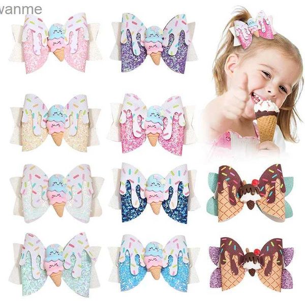 Аксессуары для волос NCMAMA New Ice Hair Clip Clip Childrens милый флэш -лук узел для волос для волос для волос слеза детские аксессуары для волос wx