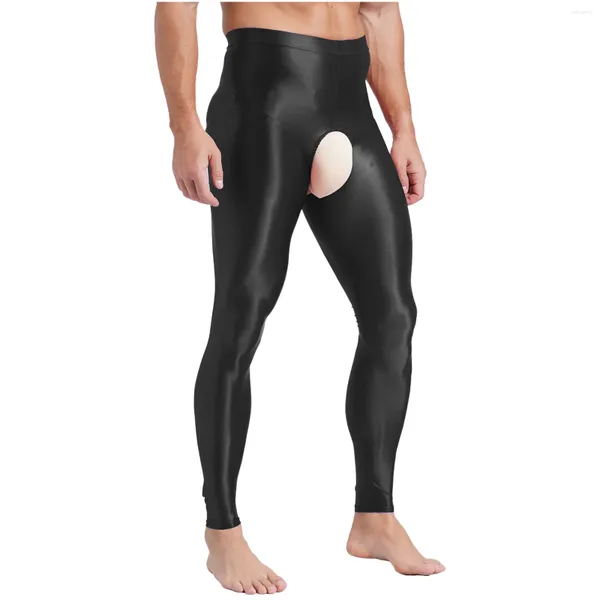 Frauenhöfen Herren dünne Hosen Erotische Unterwäsche Nachtwäsche Stretchy krottelfreie Leggings hohlaushober