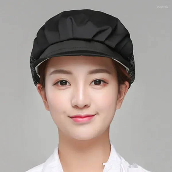 Berets Women Cook Cap Men Kitchen Baker Chef Elastic Dust -Pronation Hat Catering Work Accessories Accessories YLM9774