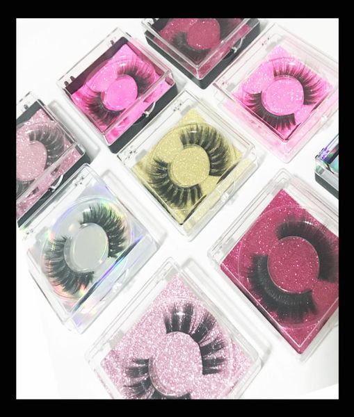 Square Box 3D Faux Mink Wimpern Veganer Streifen Veganer falsche Wimpern Erweiterungen Synthetic Lash2754218