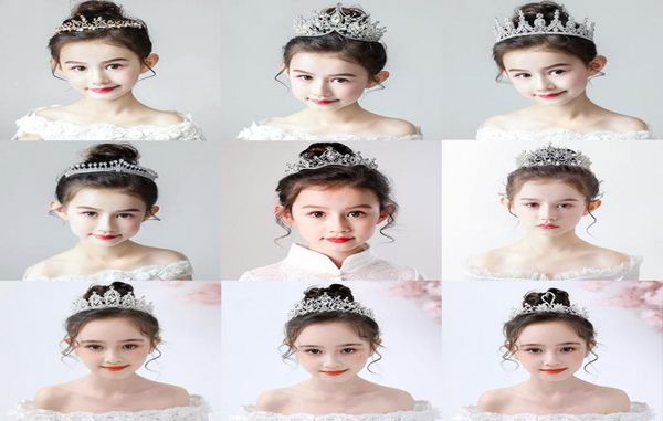 Clip per capelli Barrettes Fashion Gold Silver Color Crystal Cristal Crowns for Kids Girl Girls Pearls Tiaras Diadems Accessori per matrimoni BRI3471356