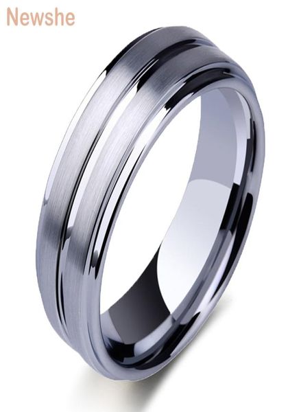 Newshe Tungsten Carbid Ringe für Männer Groove Ring 8mm Herren Hochzeitsband Charme Schmuck Geschenk Größe 813 TRX061 2103106767724