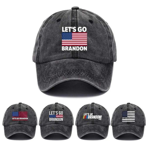 Let's Go Brandon Ball Hat Anti Biden Funny Humor Baseball Cap Snapbacks US Flag Star Stripes FJB Stampa cappelli di denim Trump 2024 Political 11 LL