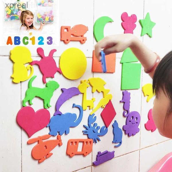 Vasche da bagno vasca da bagno bagni giocattoli animali lettere puzzle bagni eva istruzione apprendimento in schiuma di pesce bagliori a bagno