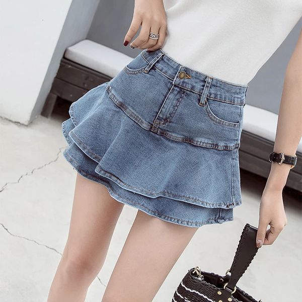 Mini gonne in jeans vintage Donne Summer Sump Sexy Solid Ball Abito da ballo jeans Female Pocket Slim Slim Slim Slim-Line 240415