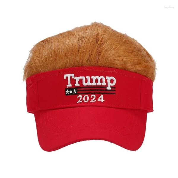 Ballkappen lustiger Donald Baseballhut für amerikanische Wahl 2024 weiche Haar Perücke Frauen Unisex Visor