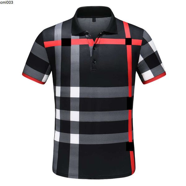 Designer Herren Polo Shirt Plaid Shirt Revers Short Sleeve Cason Cotton Marke Business Fashion 3xl