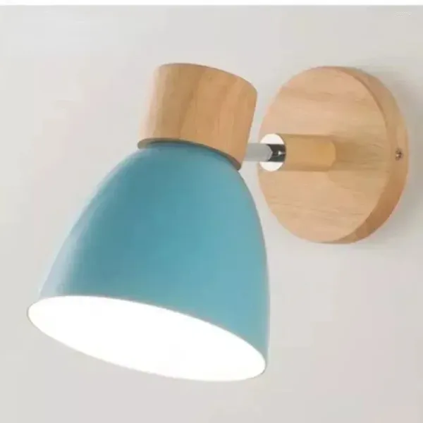 Wandlampe Holz nordisch moderne 6 Farben wiederaufladbare Leuchten im Innenhaus Wohnzimmer Nacht