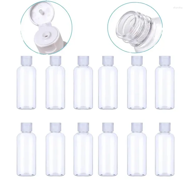 Garrafas de armazenamento 30pcs 5ml-100ml plástico flip flip tampa transparente de recipientes de amostra cosmética para líquido de shampoo essencial loção de óleo essencial