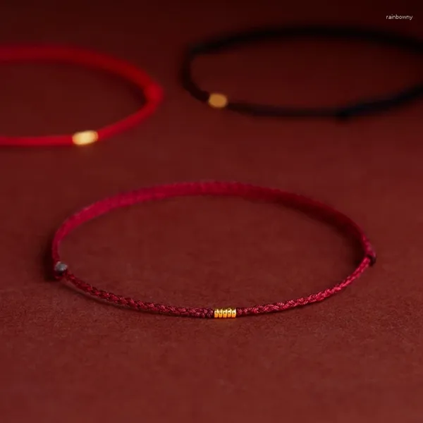 Link braccialetti Fashion fatti a mano gol di perle di colore rosso corda bracciati fortunati Regola il fascino del cerchio per il regalo degli amanti degli uomini da donna