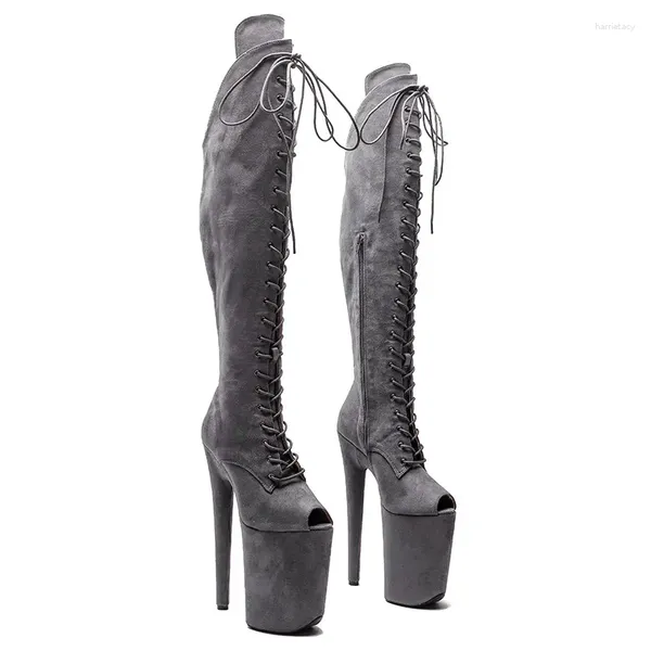 Stivali Laijianjinxia gregge superiore 23 cm/9 pollici piattaforma di moda festa per le donne alte tacchi a palla moderna scarpe da ballo altissima 092